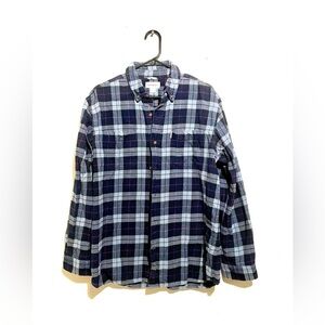 Carhartt Blue Relaxed Fit Cotton‎ Plaid Long Sleeve Shirt Men's L